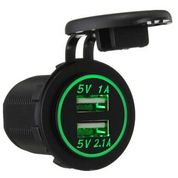 Auto moto double prise USB chargeur adaptateur secteur prise de courant chargeur de téléphone portable DC 5V 2.1A/1A pour camion de voiture